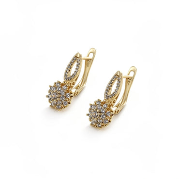 Aria Bloom Drop Rose Gold Hoop Earrings