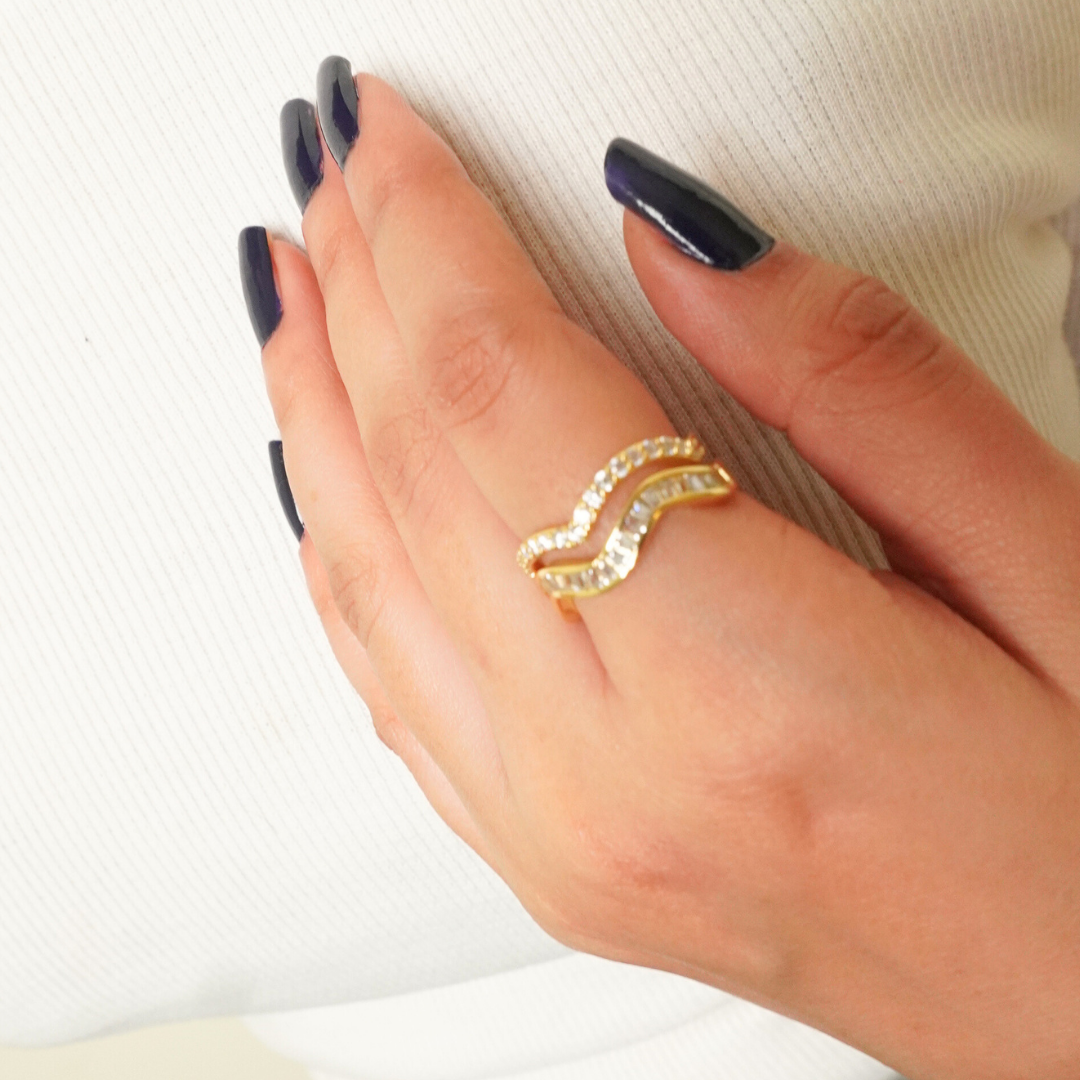 Ashara Waves of Grace Ring Duo|Adjustable