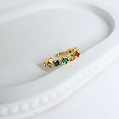 Prism Aura Adjustable Gold-Plated Ring – 18K gold-plated copper adjustable ring