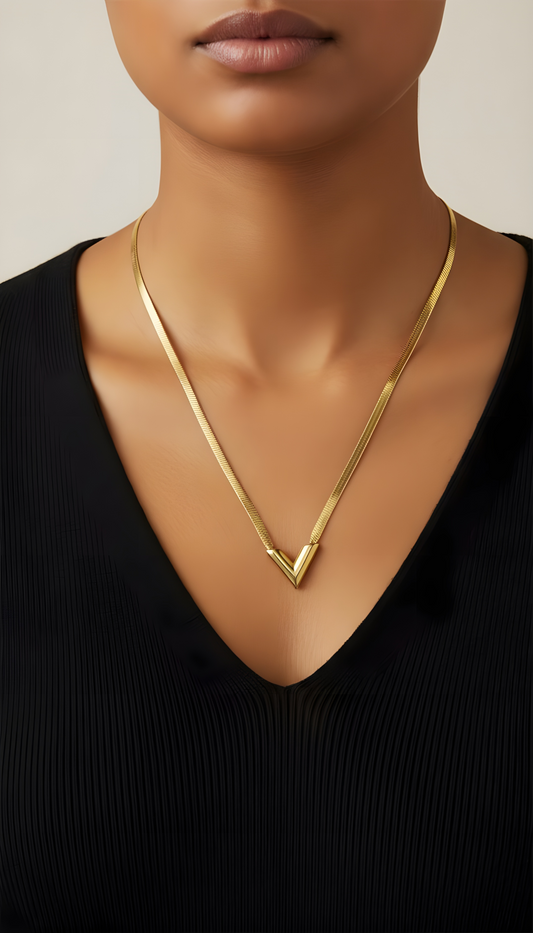 Vera V-Drop Sleek Necklace