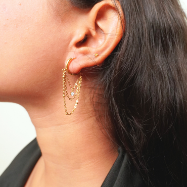 Ashara Dual Drip Hoop Earrings