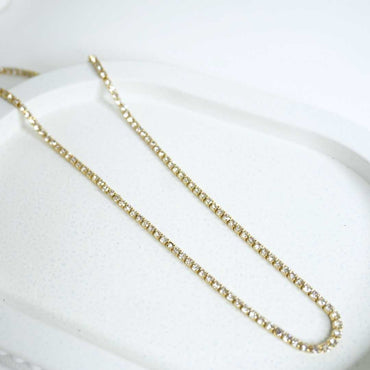 Classic Gold-Plated Tennis Necklace – Sparkling Elegance