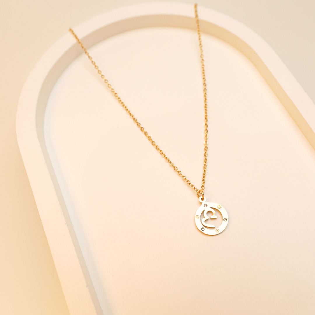 Empress ‘E’ Initial Pendant Necklace