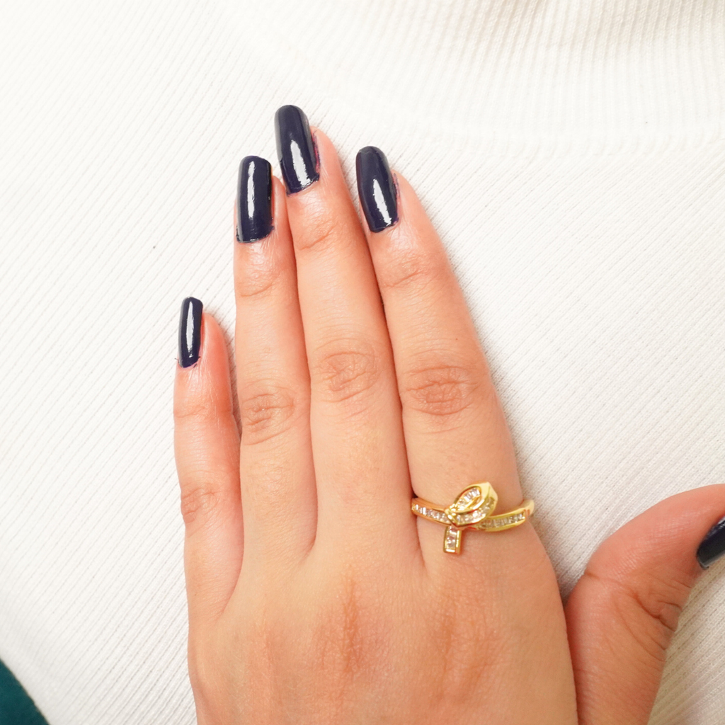 Golden Nail Luxe Ring – 18K gold-plated stainless steel adjustable ring, view 2