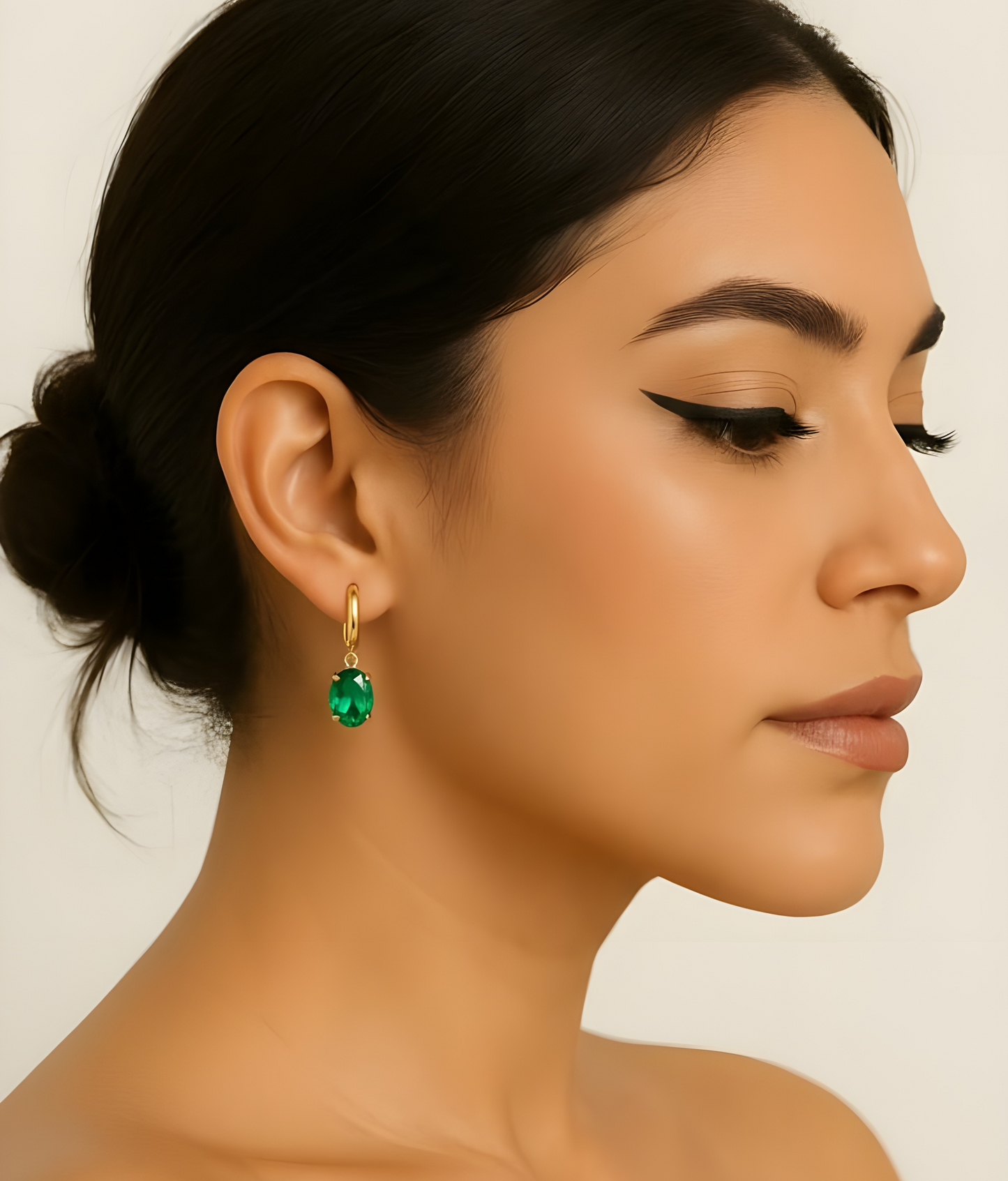 Emeralda Drop Hoops