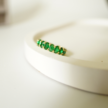Ashara Emerald Aura Eternity Ring|Adjustable