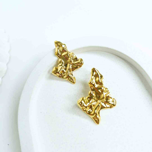 Molten Gold Abstract Studs – 18K gold-plated stainless steel stud earrings