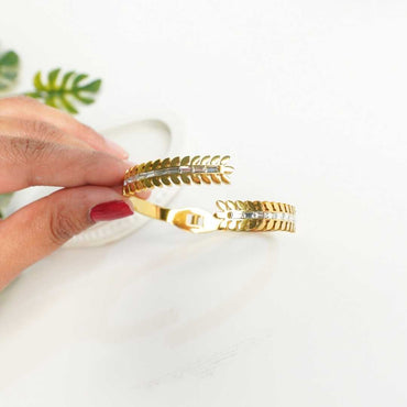 Golden Leaf Cuff Bracelet