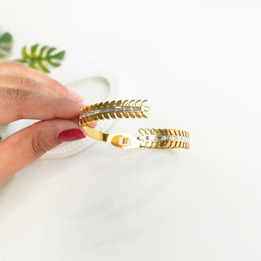 Golden Leaf Cuff Bracelet