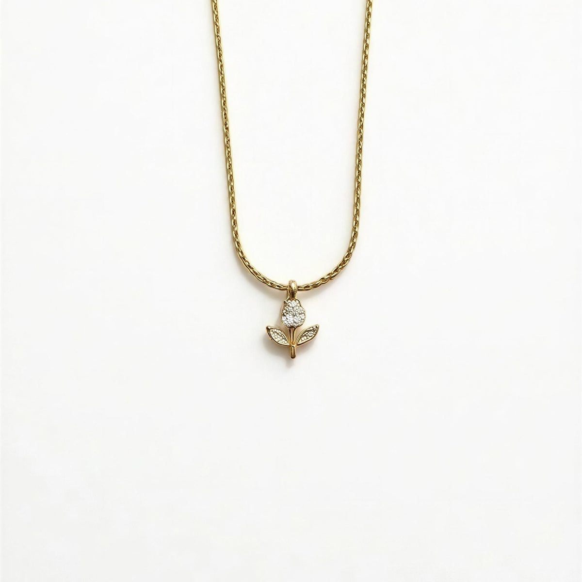 Celeste Tulip Necklace Set – 18K gold-plated stainless steel pendant necklace, view 6