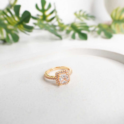 Élan Radiant Halo Adjustable Ring – gold-tone stainless steel adjustable ring