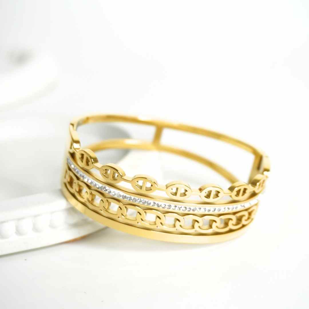 Trinity Luxe Crystal Cuff Bangle