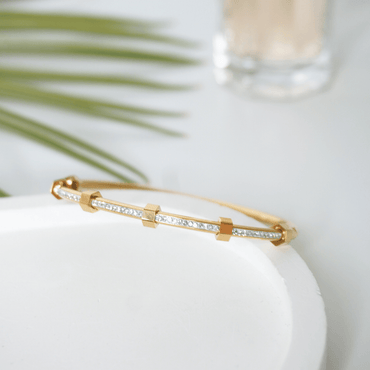 Aurora Crystal Bar Bangle Bracelet