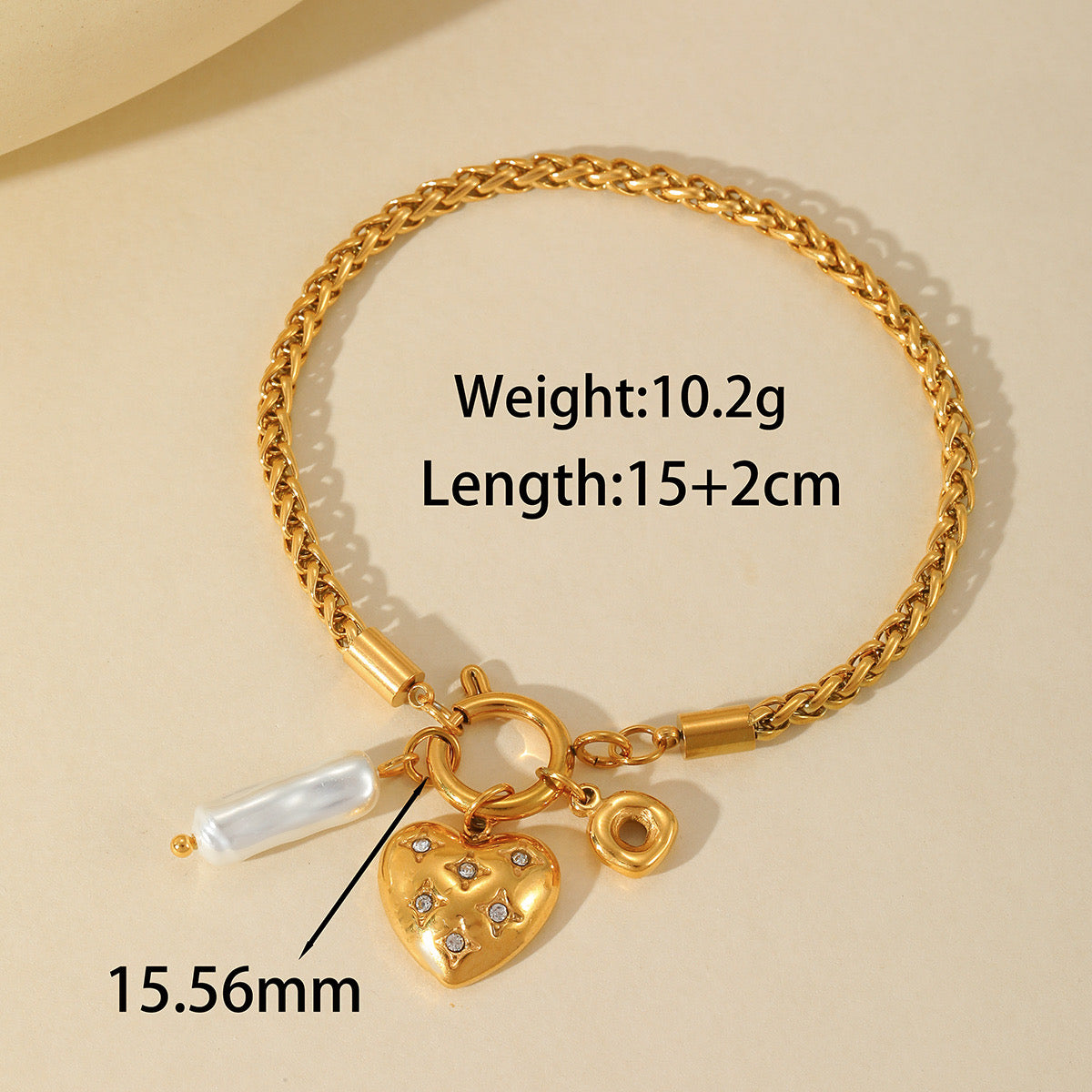 Ashara Glimmer Heart Charm Bracelet