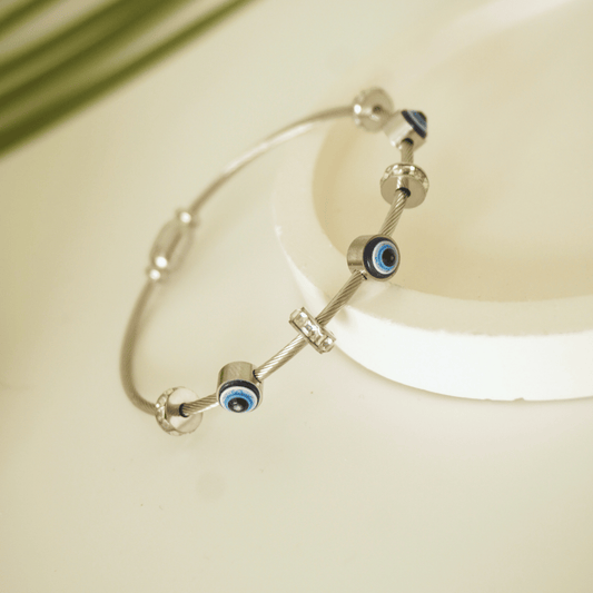 Aegis Evil Eye Bangle – Stainless Steel Protection Charm