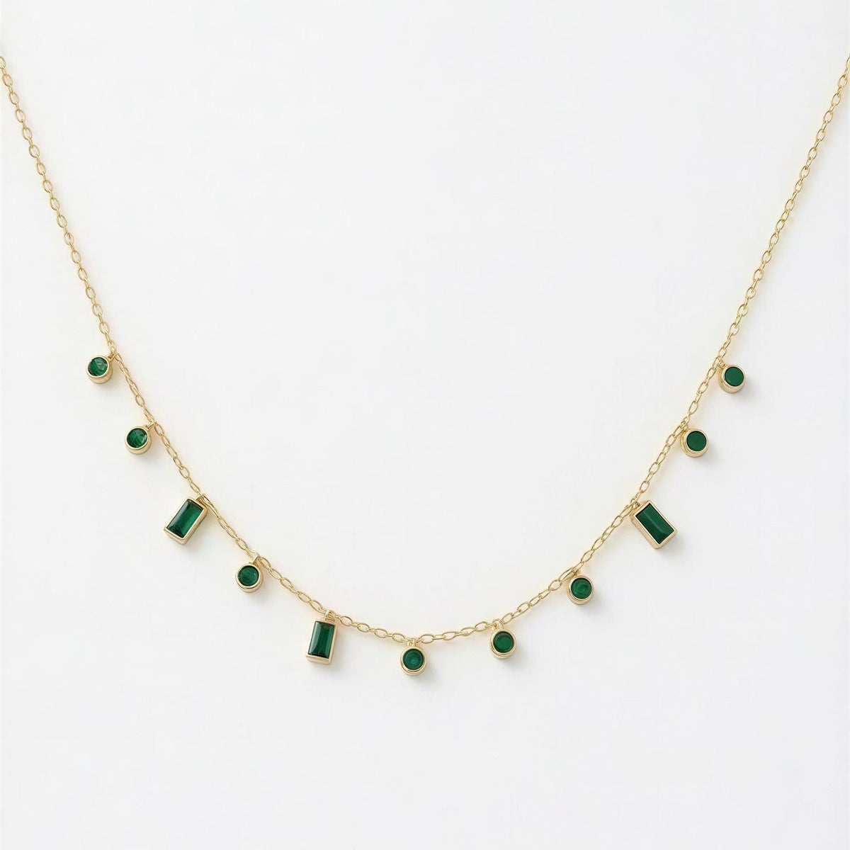 Verde Charm Necklace – 18K gold-plated stainless steel necklace, view 2