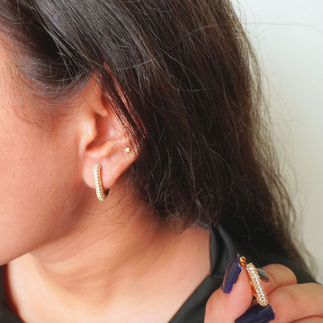 Ashara Luxe Spark Pavé Hoops