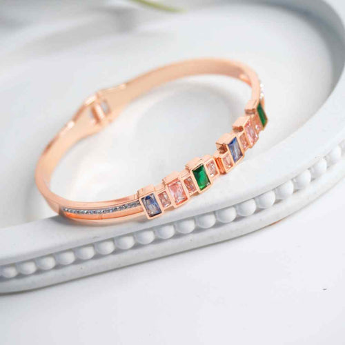 Aurora Glow Multicolor Bangle – 18K rose gold-plated stainless steel bangle