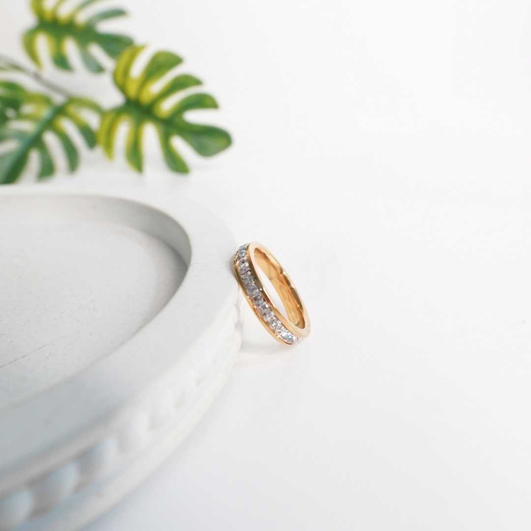 Crystal Channel Band Ring