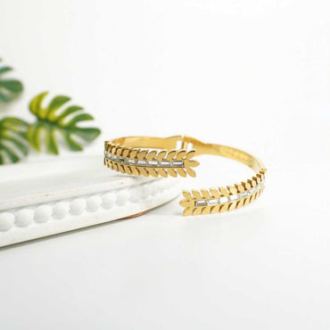 Golden Leaf Cuff Bracelet