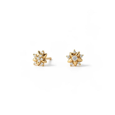 Radiant Floral Ball Back Stud Earrings