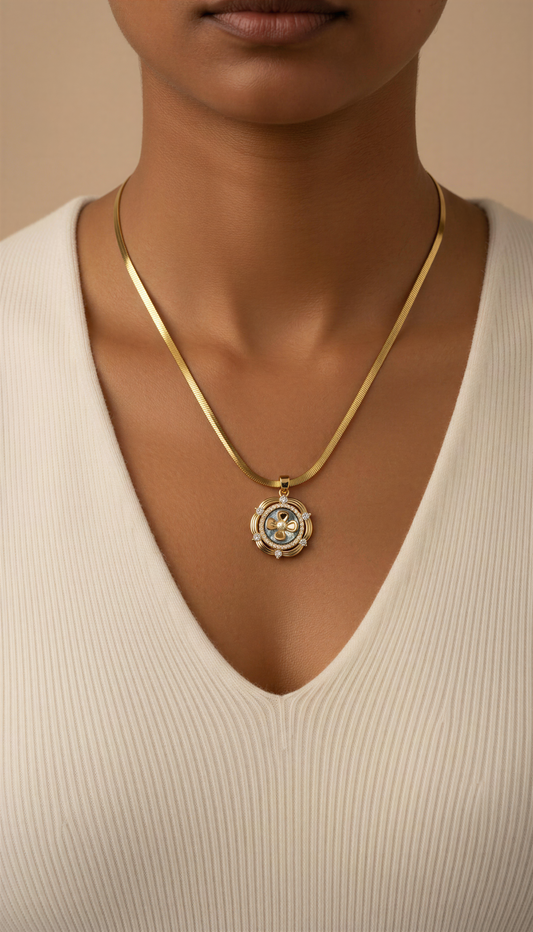 Aurelia Abalone Medallion Necklace