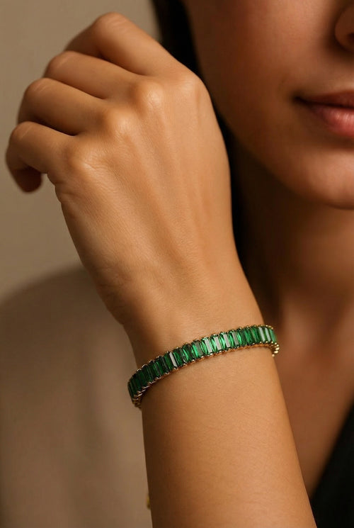 Emerald Line Tennis Bracelet – gold-plated stainless steel tennis bracelet
