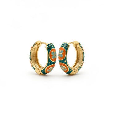Noor Enamel Huggie Hoops
