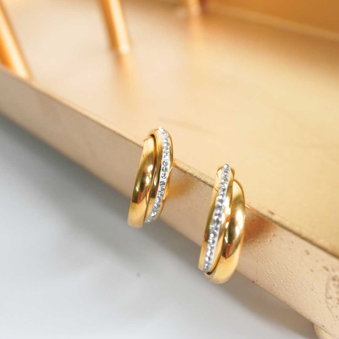 Twilight Glow Gold-Plated Hoop Earrings