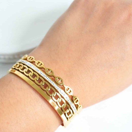 Trinity Luxe Crystal Cuff Bangle