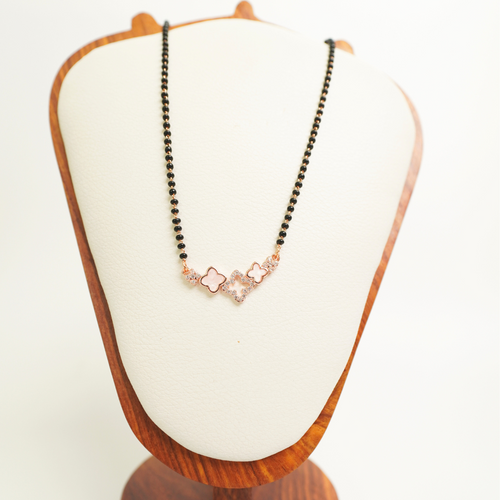 Ashara Clover Charm Mangalsutra – 18K rose gold-plated stainless steel mangalsutra