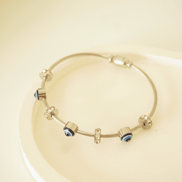 Aegis Evil Eye Bangle – Stainless Steel Protection Charm