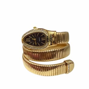 Serpentina Luxe Wrap Watch-Black Dial