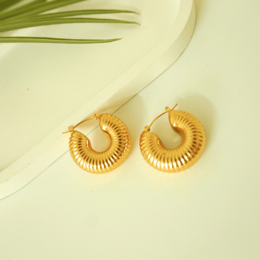Cleo Ribbed Hoop Earrings