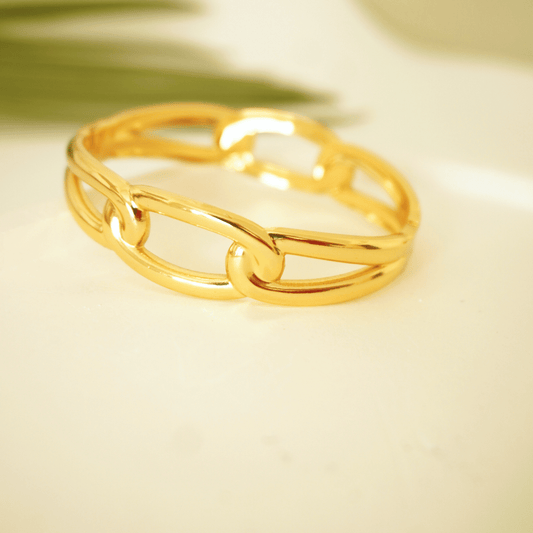Ashara Golden Aura Slim Link Bangle