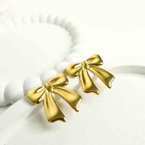 Amara Bow Gold Studs – 18K gold-plated stainless steel stud earrings