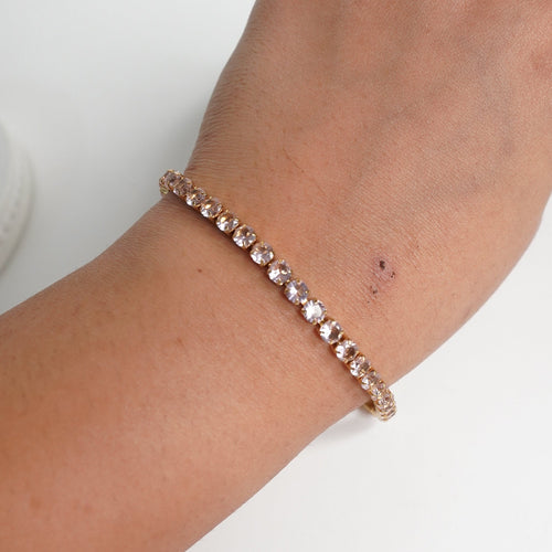 Blush Aura Tennis Bracelet – 18K gold-plated stainless steel tennis bracelet