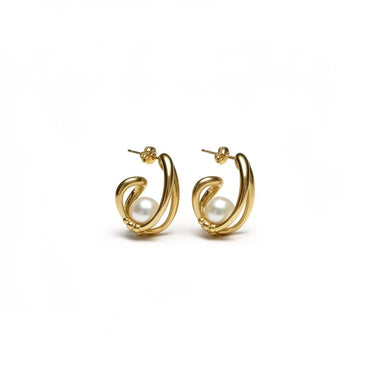 Aurielle Pearl Curve Earrings