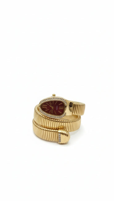 Serpentina Luxe Wrap Watch-Maroon Dial