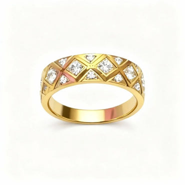 Quilted Luxe Diamond Band – Gold Plated