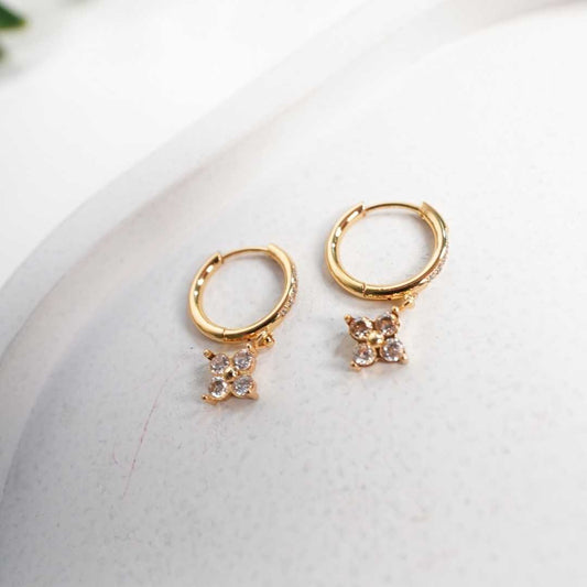 Verde Glow Hoop Drop Earrings