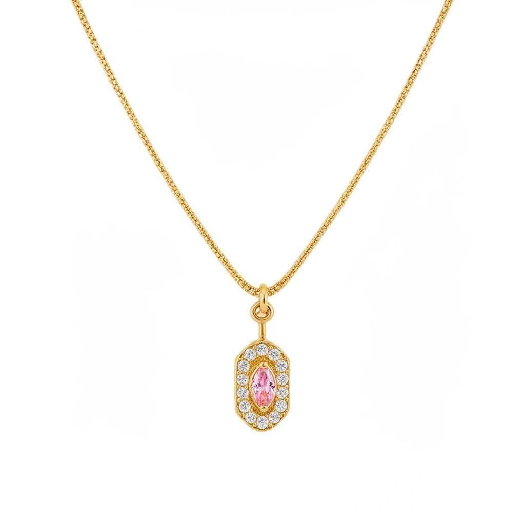 Roselle Halo Pendant Necklace