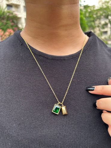 Ashara Luxe Emerald Duo Pendant