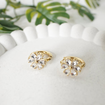 Bloom Sparkle Flower Hoop Earrings