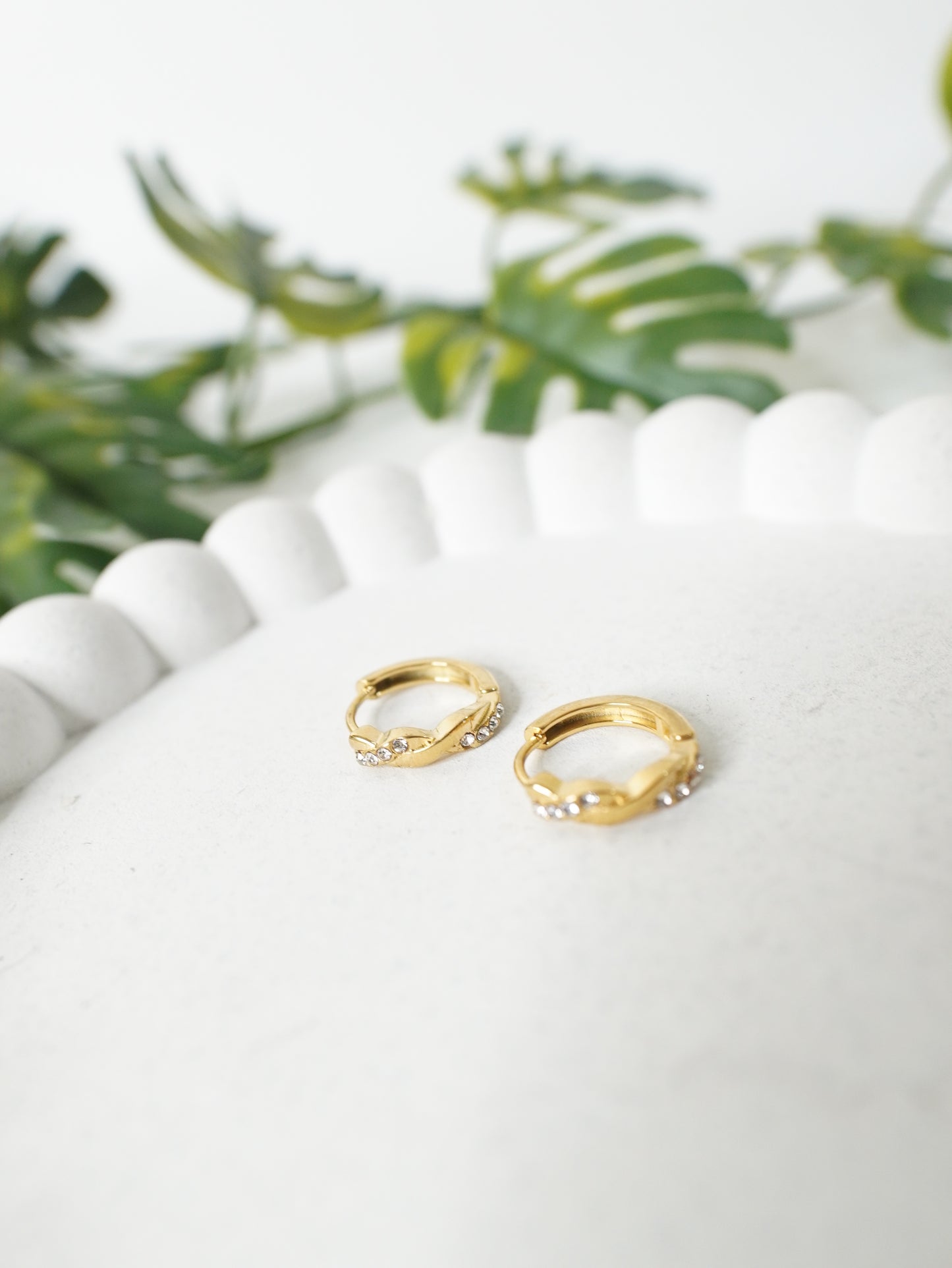 Twist Sparkle Hoop Earrings