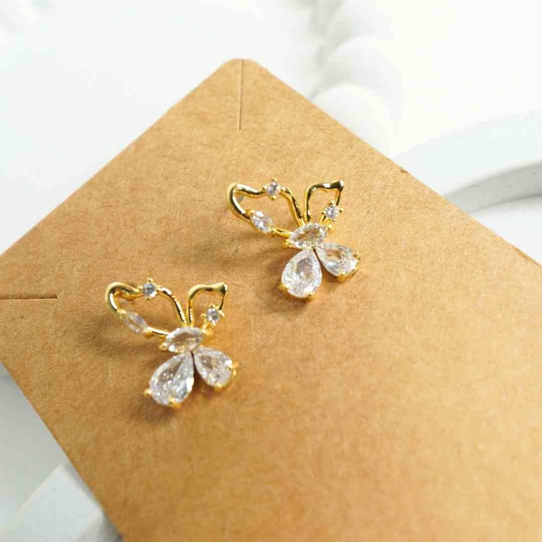 Crystal Butterfly Stud Earrings