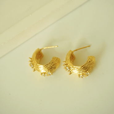 Aurora Textured Crystal Hug Earrings