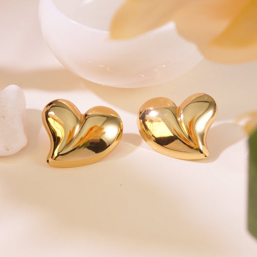 Ashara Bold Heartbeat Earrings – 18K gold-plated stainless steel earrings