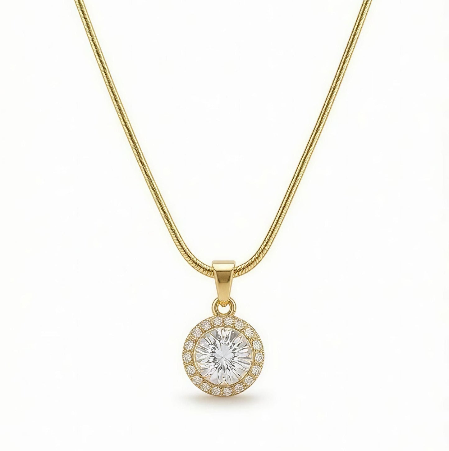 Radiant Halo Pendant Necklace