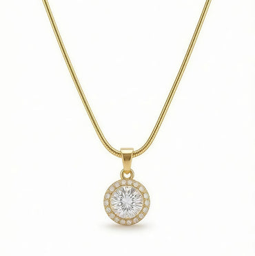 Radiant Halo Pendant Necklace